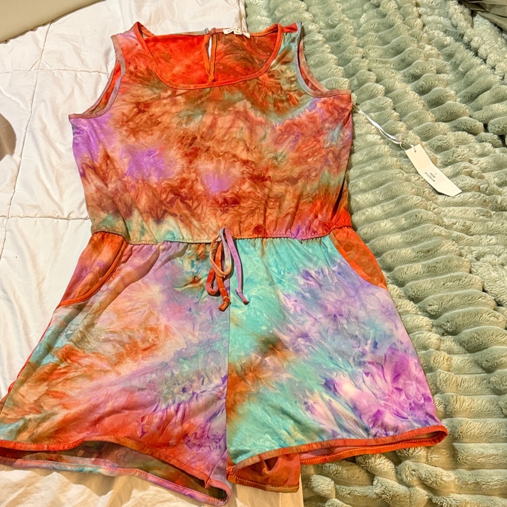 Colorful Tie-Dye Kids Romper